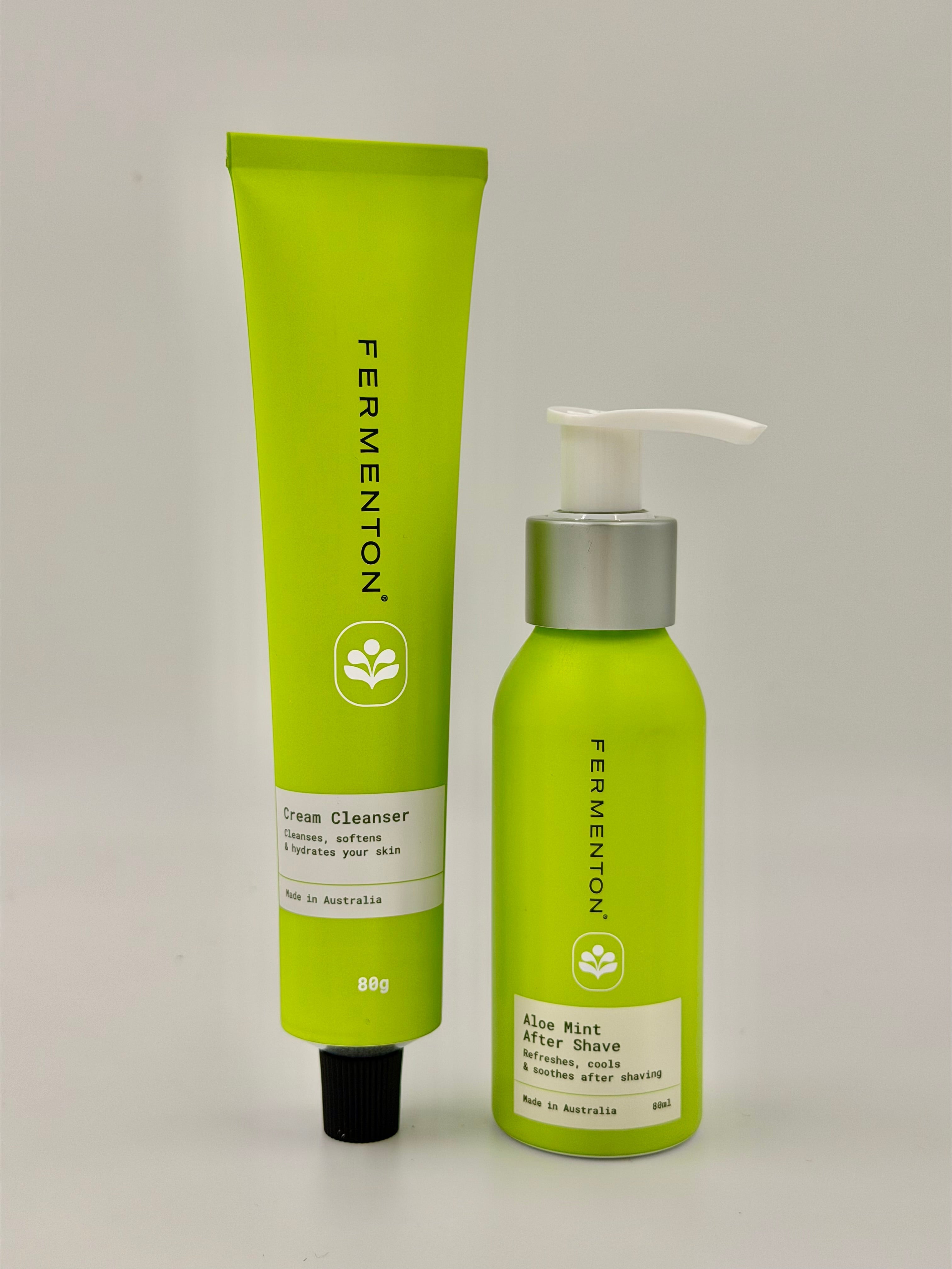 Men's Shaving Ritual bundle - Cream Cleanser, Aloe-Mint After Shave